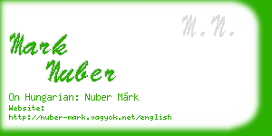 mark nuber business card